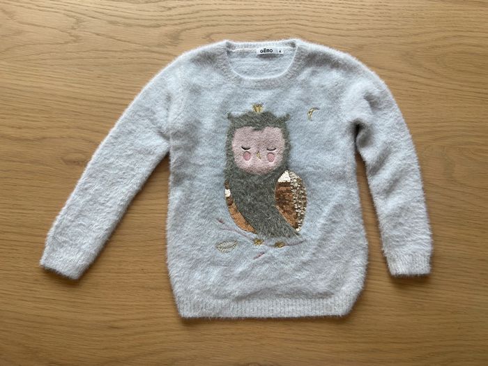 pull blanc hiboux Gémo