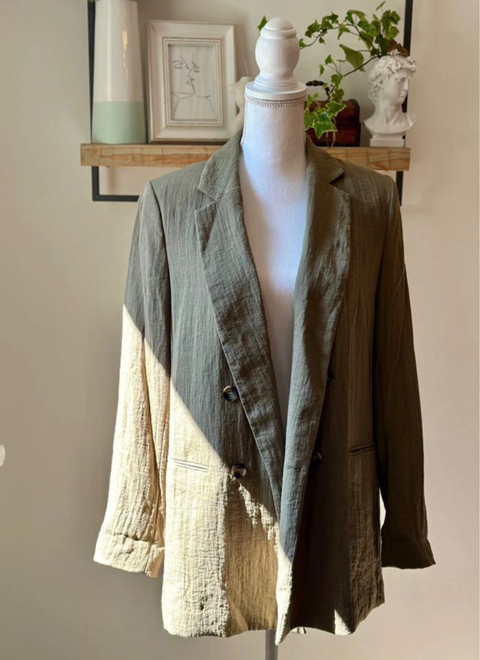 Blazer vert kaki H&M – Taille 40 - photo numéro 2