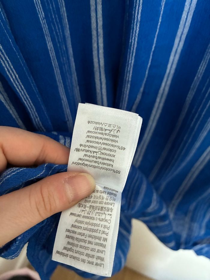 Chemise de nuit bleue à rayures Etam Taille S - photo numéro 5
