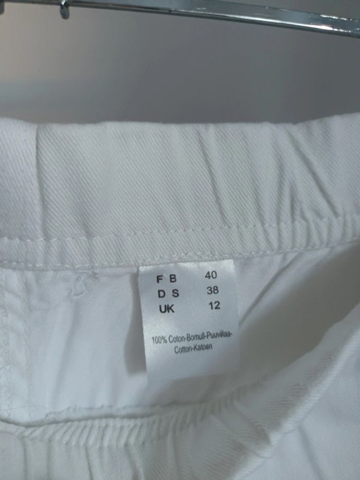 Pantalon large 100 % coton blanc taille 40 - photo numéro 2
