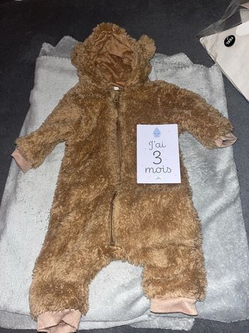 Combinaison bébé ours mixte