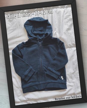 Veste de jogging marine 🧸 Taille 18 mois 