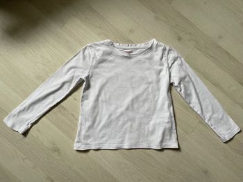 T-shirt manches longues fille blanc à paillettes dorées Monoprix 4 ans