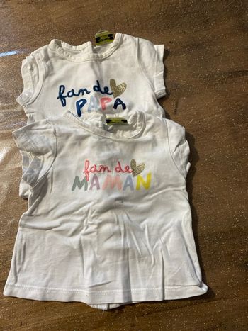 Lot de deux tee shirt mâches courtes