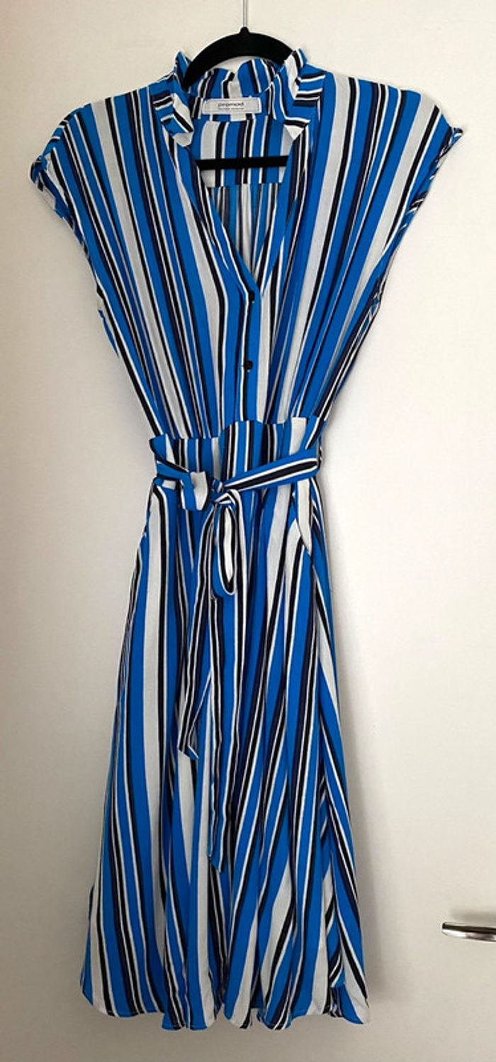 Robe Évasée A Rayures Avec Ceinture Taille 38 - photo numéro 3