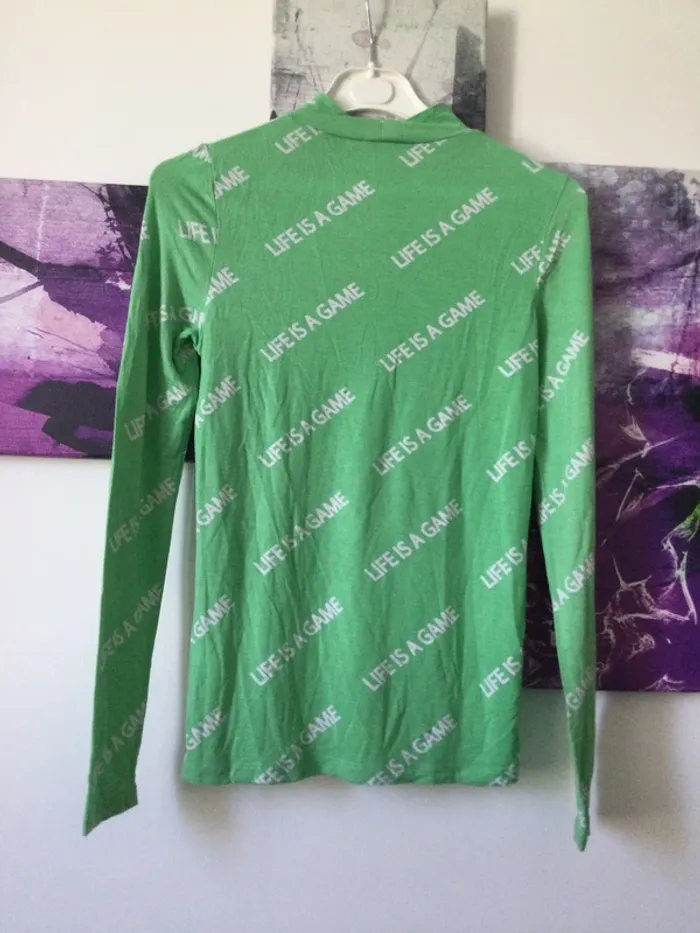 Haut vert écriture lefties taille xs