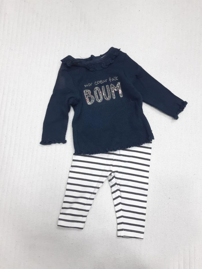 Tenue pull côtelé et legging 3 mois - photo numéro 1