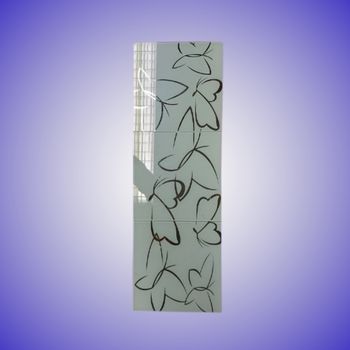 Miroir Décoratif Triptyque 3 Panneaux Motifs Papillons Noirs Design Moderne Très Bon État