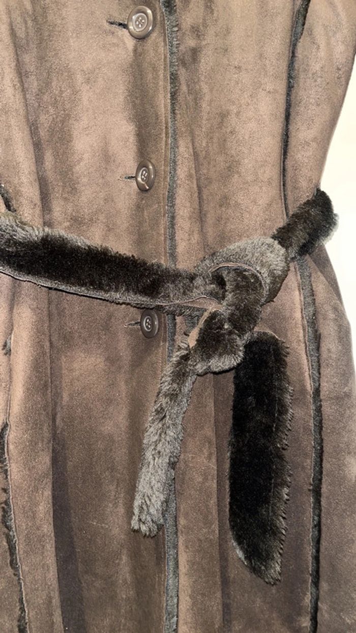 Magnifique manteau marron taille 1 intérieur polaire extérieur toucher peau de pêche - photo numéro 3