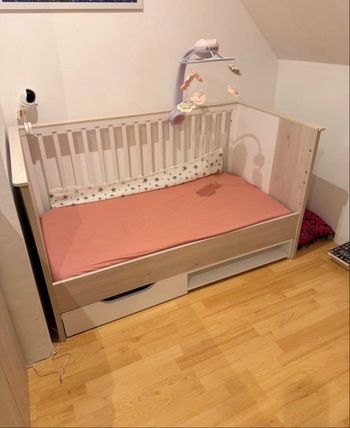 Lit bébé évolutif 70x140 avec matelas tediber 