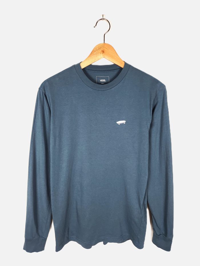 Vans T-shirt Manches Longues Homme Bleu Marine Logo Skate Taille S