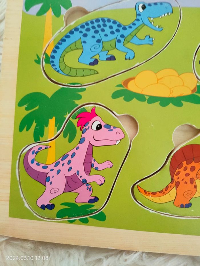 Puzzle en bois dinosaure - photo numéro 2
