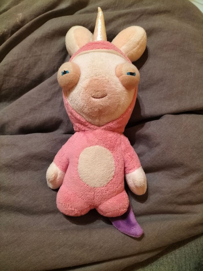 Doudou lapin crétin licorne