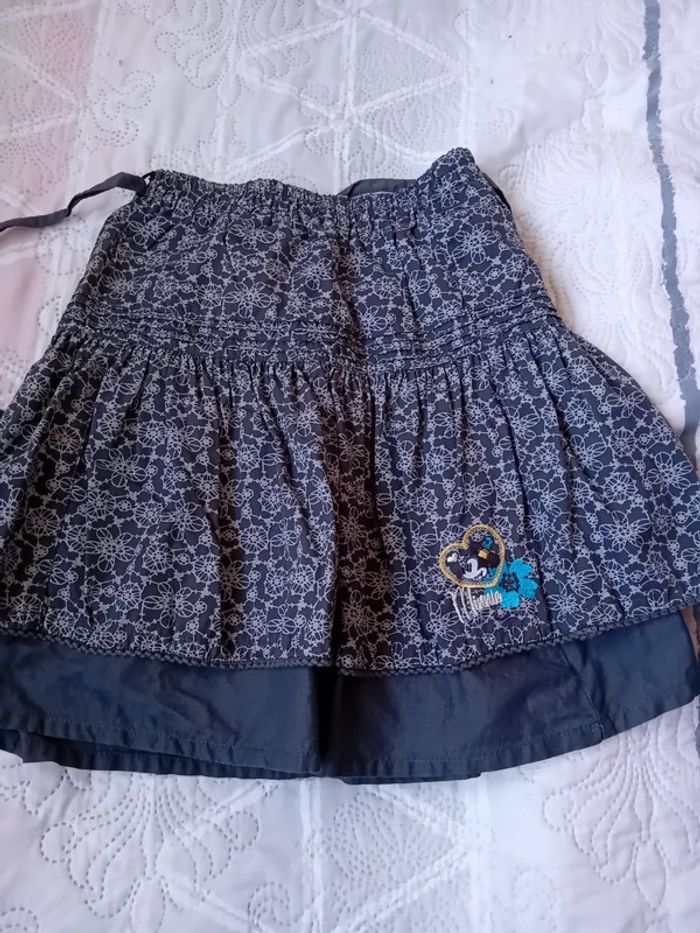 Jupe légère minnie motif floral gris fille 134 cm Disney - photo numéro 5