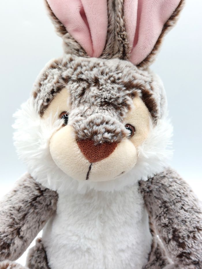 Grande peluche doudou lapin marron chiné blanc Simba toys Nicotoy beige 38 cm - photo numéro 2