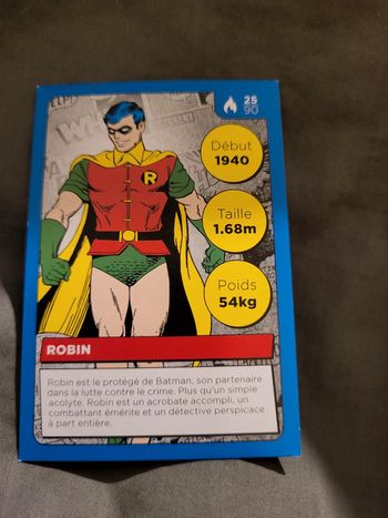 Carte Héros DC Auchan 2022 n° 25 /90 Robin