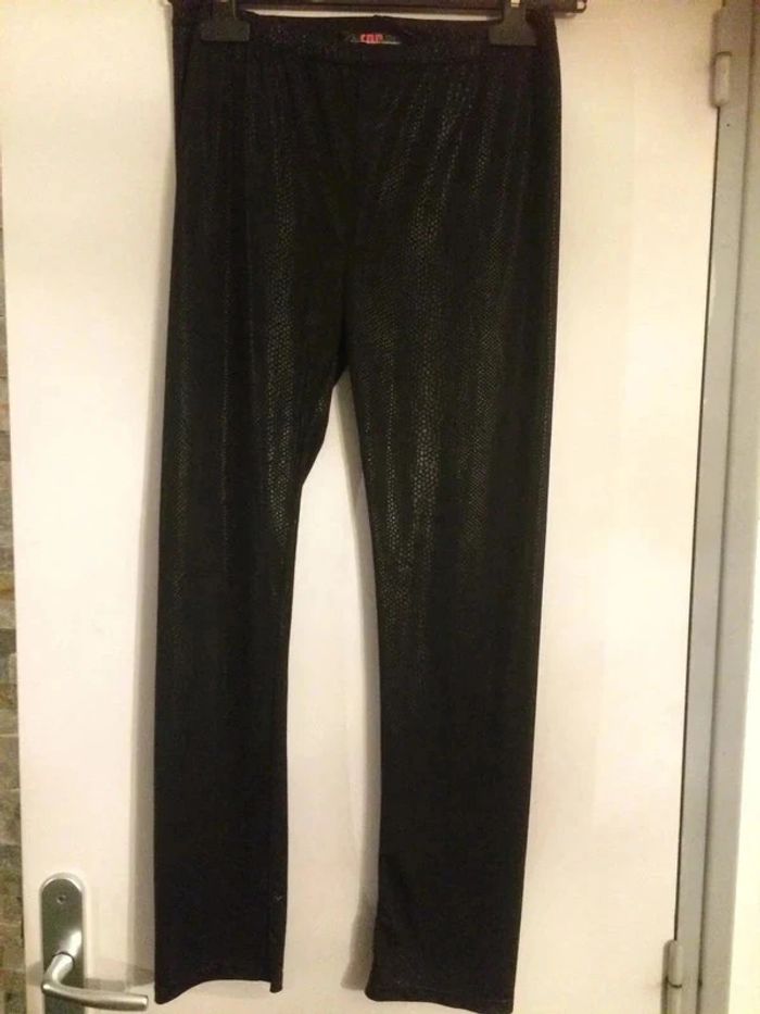 Legging noir à motifs