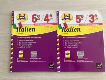 2 cahiers de révision Italien Collège (Hatier) Neuf avec corrigés