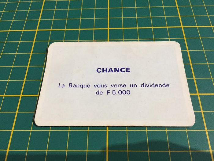 La banque vous verse un dividende carte chance pièce détachée Monopoly Miro Parker company #A63