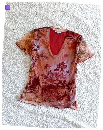 Top imprimé vintage rouge Patrice Bréal