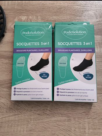 Lot de  2 paires de socquettes 3en 1 pour les douleurs plantaires, durillons neuf