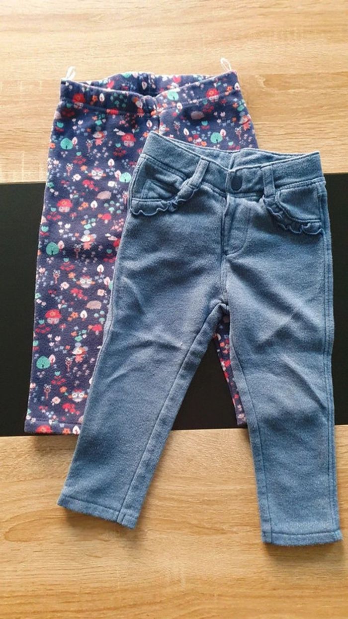 Lot de 2 pantalons polaires 86 cm