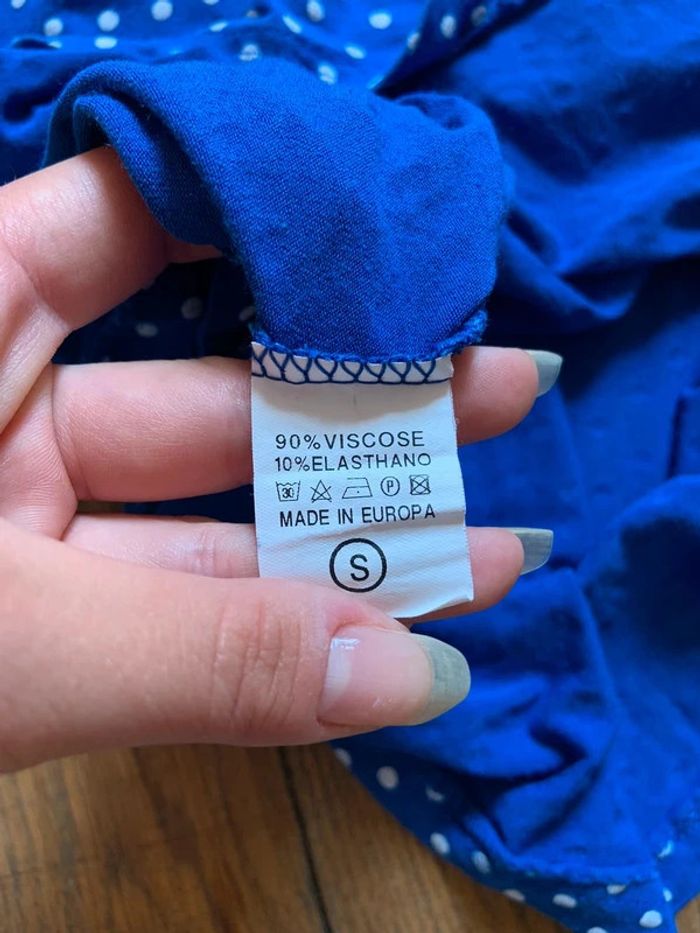 Robe d’été bleue à pois taille s 36 - photo numéro 7