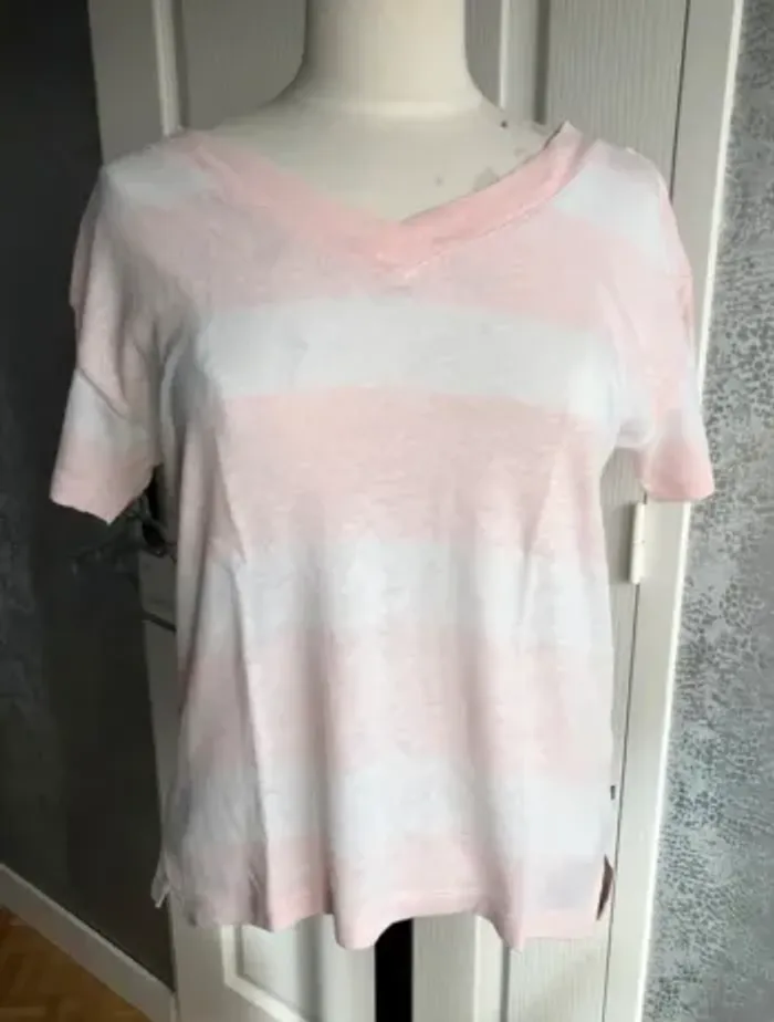 Tee-shirt esprit Rose pale et blanc