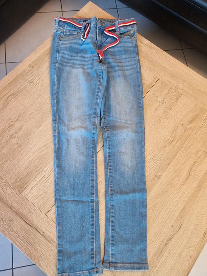 Jean skinny fille Okaidi avec ceinture taille 10 ans - photo numéro 3