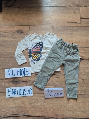 Ensemble tee-shirt manches longues et pantalon en velours Zara
