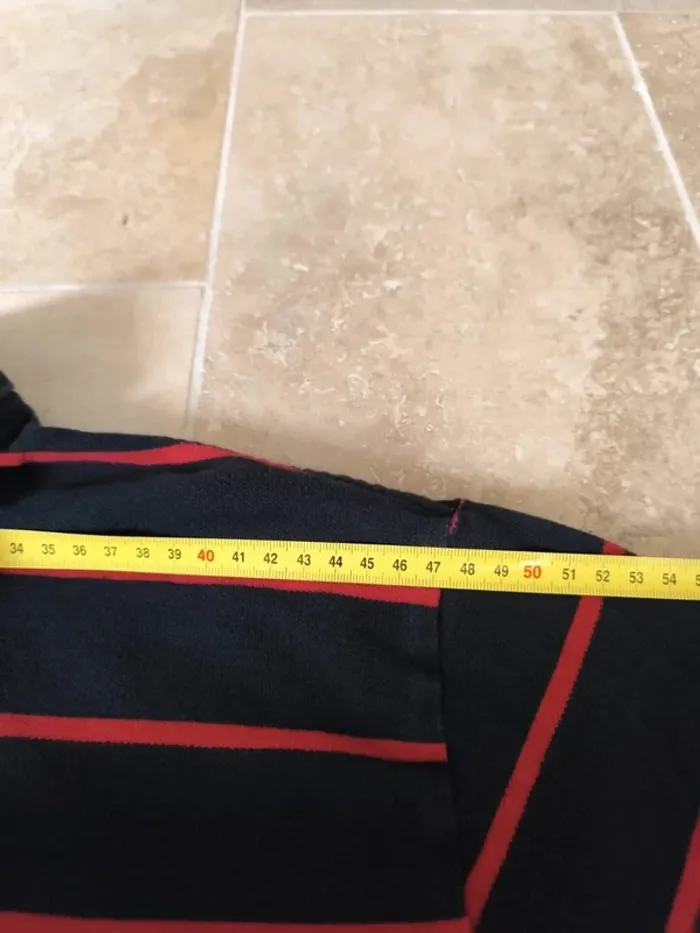 Polo Ralph Lauren homme XL noir rayures et logo rouge parfait état - photo numéro 8