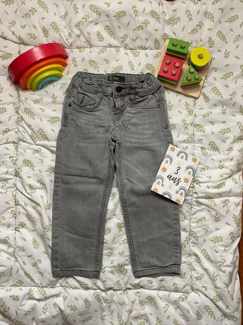 jean slim gris taille réglable grain de blé 3 ans
