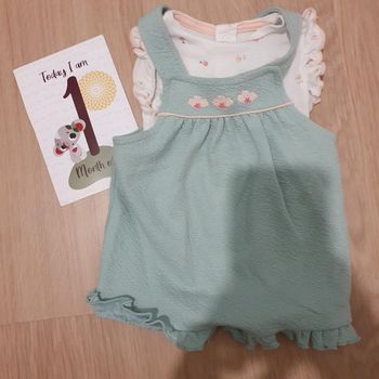 Ensemble salopette et body 1 mois