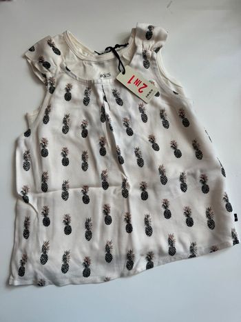 Magnifique blouse 2 en 1 Ikks fille ananas neuve