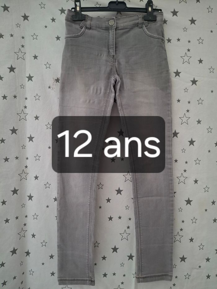 Jeans gris élastique réglable 12 ans Orchestra
