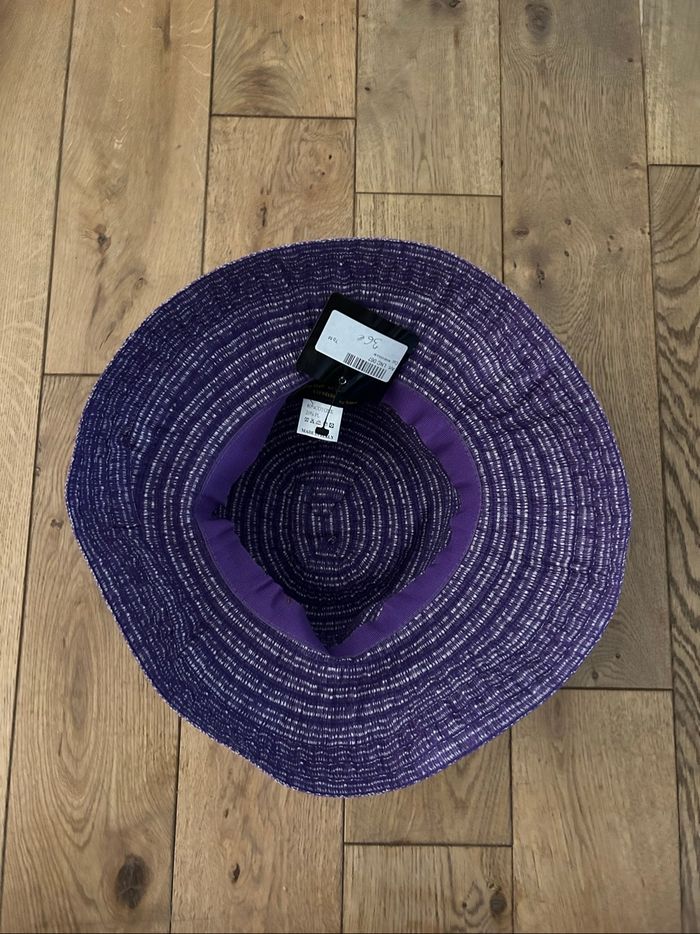 Chapeau d’été en coton - Violet et crème - Anna Rizzo par Ramar - Neuf avec étiquette - photo numéro 3