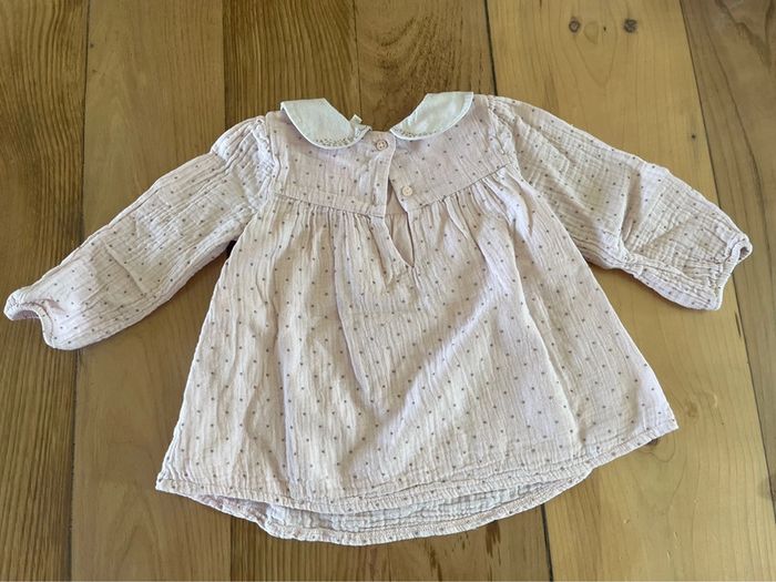 🦢 Tunique rose pâle à pois – 18 mois – Orchestra – Col cygne trop chou ! 🎀 - photo numéro 2