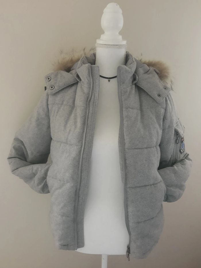 Magnifique blouson hiver bien chaud laine gris Karl Marc John comme neuf - photo numéro 2