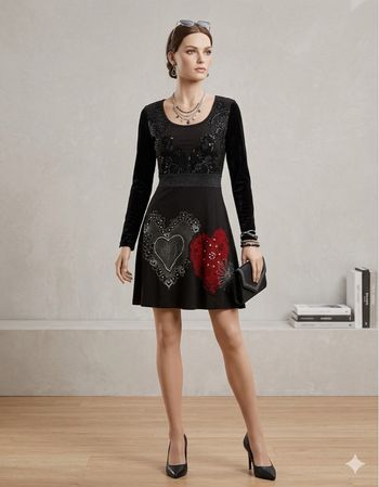 Robe Desigual "Arty Hearts" - Taille XL