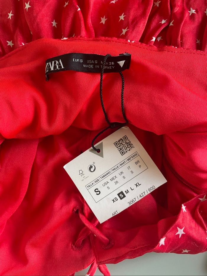 Body Zara rouge imprimé étoiles – Neuf avec étiquette - photo numéro 7