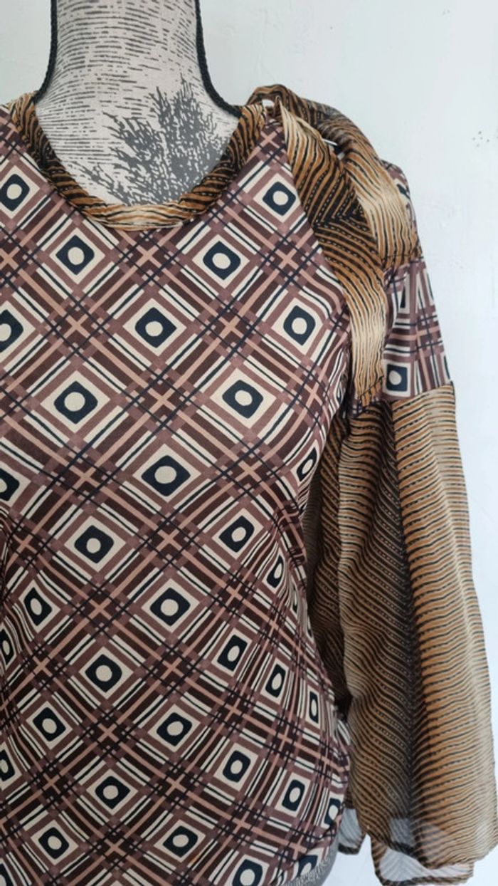 Magnifique top vintage avec manches amples taille 38 - photo numéro 2