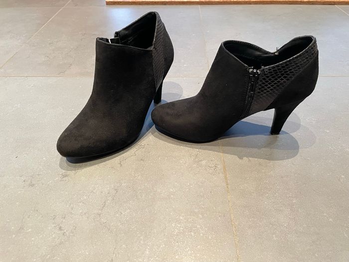 Bottines suédine hiver femme à talons - photo numéro 2