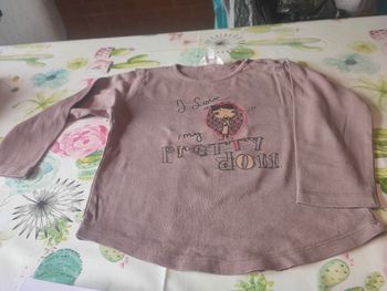 T-shirt ML violet/gris  kid kanai 4 ans fille