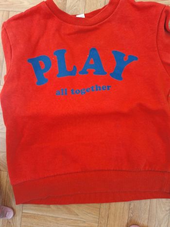 Pull rouge flocage "PLAY all together" okaidi