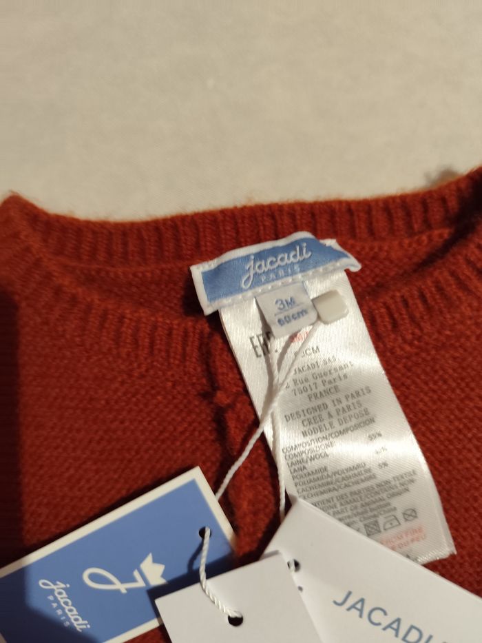 Gilet cardigan bébé  Jacadi Paris neuf taille 3  mois - photo numéro 4