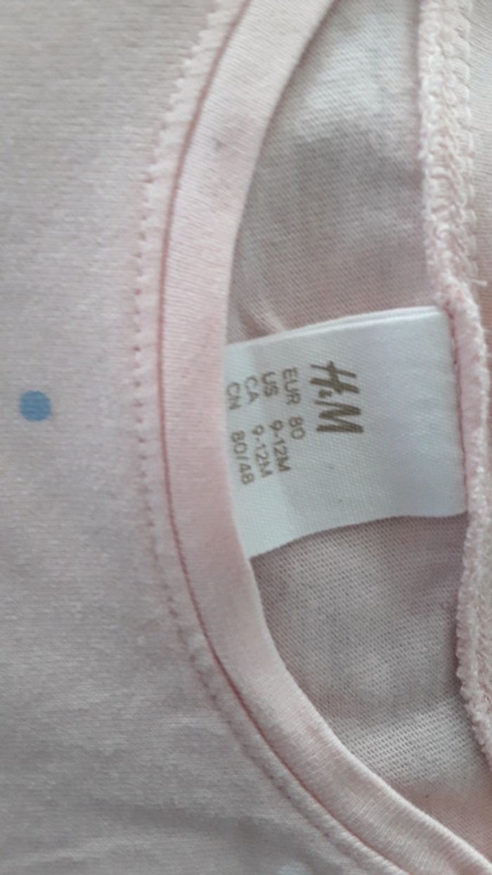 T-shirt longues manches h&m 9-12mois - photo numéro 2