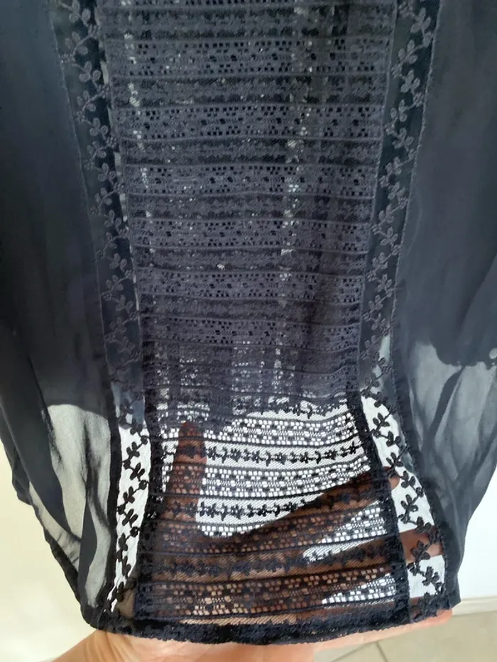 Chemise voile et dentelle bleu nuit school rag - photo numéro 6