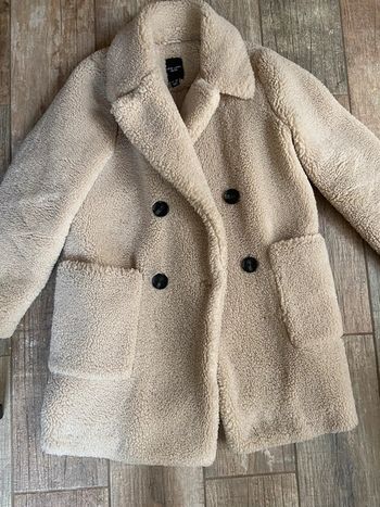 Manteau chaud moumoute beige taille petite