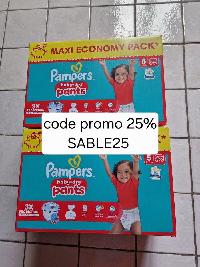 172 couches culotte Pampers baby-dry pants taille 5