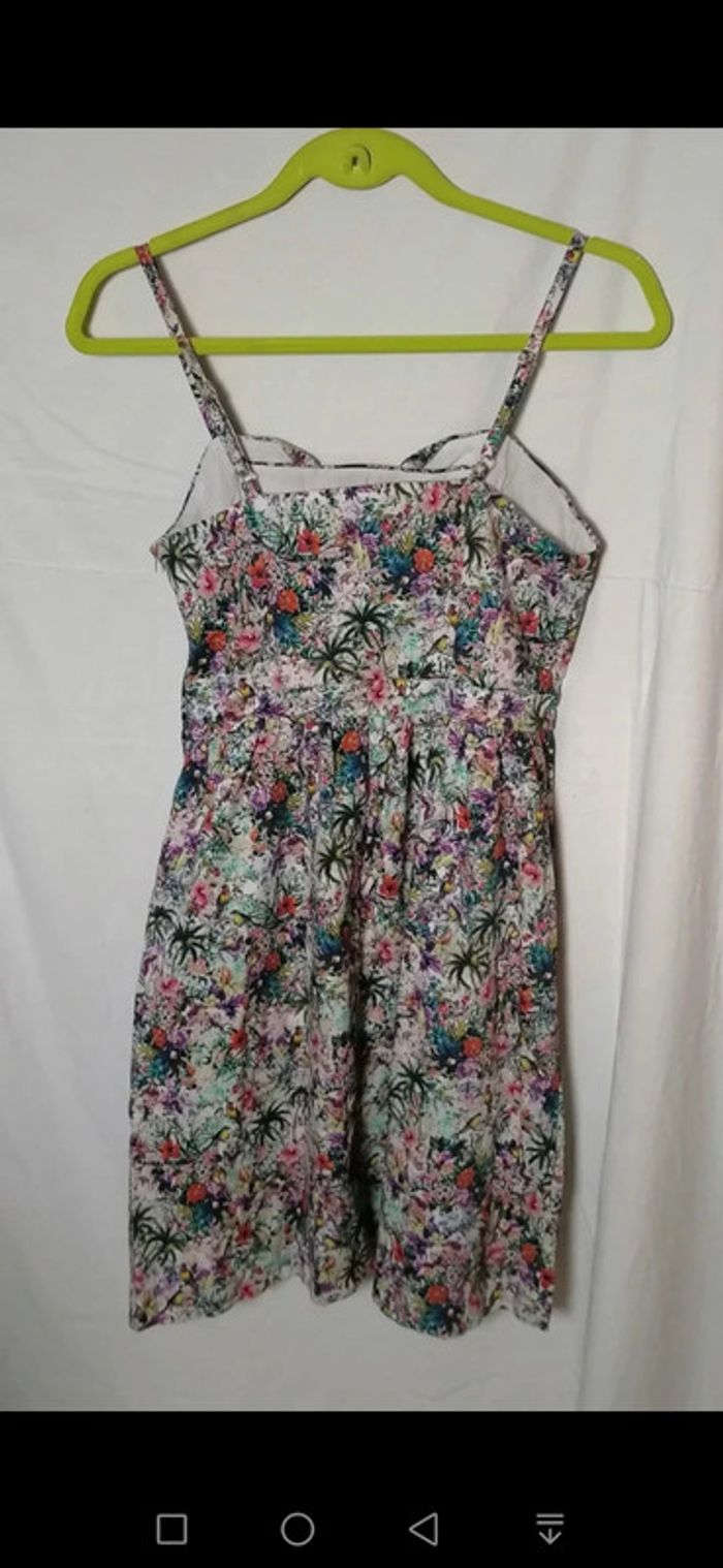 Robe d'été tropical multicolore à bretelles fleurs Taille S - photo numéro 9